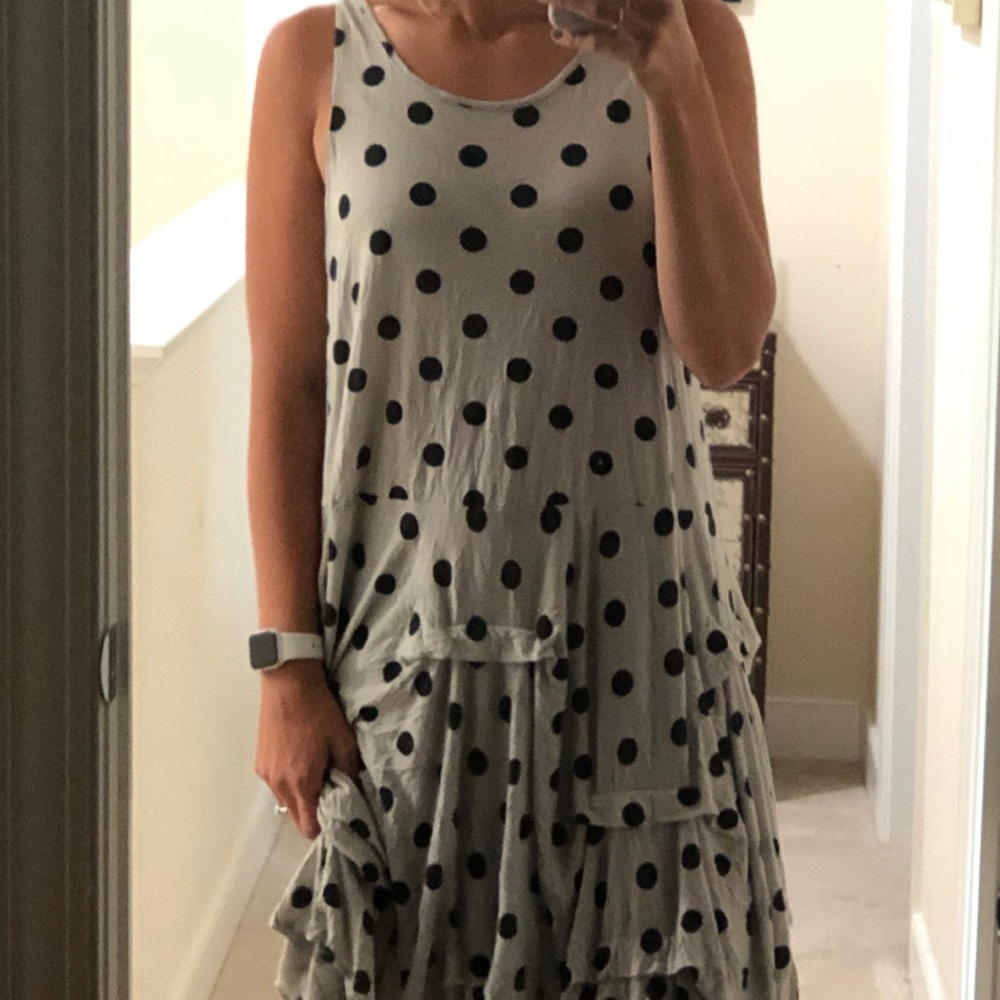 Polka Dot Flowy Midi Dress